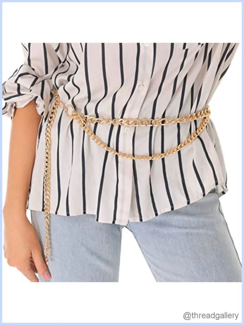 Gold Waist Chain Belt for Women Metal Link Dangling Dress Belt